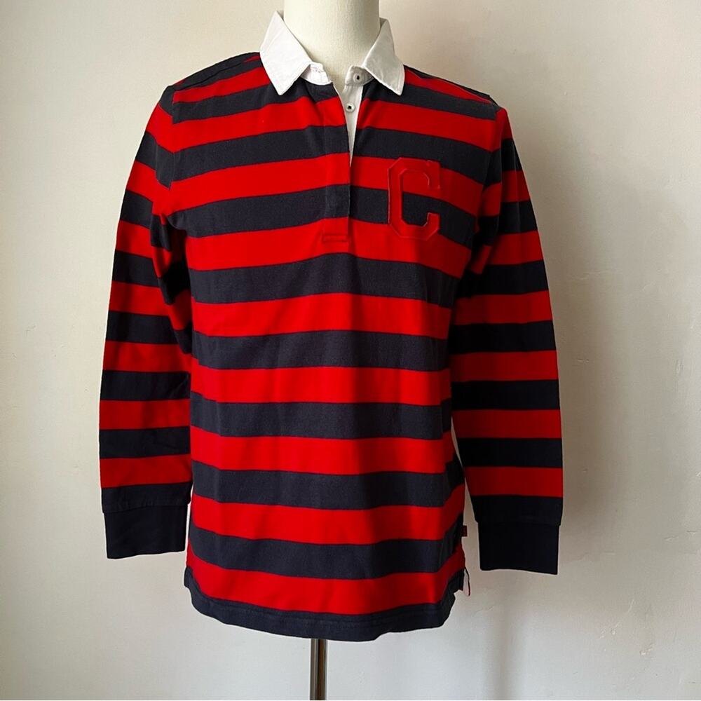 Levi’s MLB Cleveland Indians Guardians Striped Long Sleeve Polo Shirt  Large